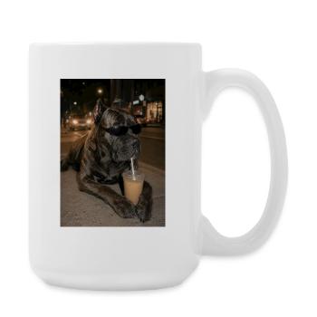 Cane Corso Iced Coffee Mastiff Italien - Grande tasse 440 ml - blanc - Droite