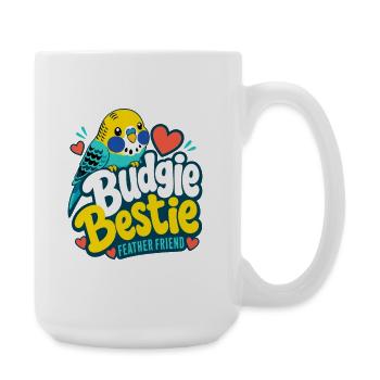 Wellensittich-Geschenke, beste Wellensittich-Freundin - Große Tasse 440 ml - Weiß - Rechts