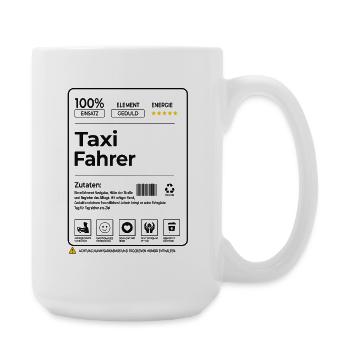 Taxifahrer – 100 % Erfahrung & Geduld - Große Tasse 440 ml - Weiß - Rechts
