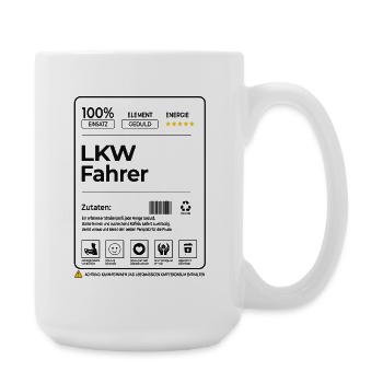 LKW Fahrer – 100 % Erfahrung & Ausdauer - Große Tasse 440 ml - Weiß - Rechts