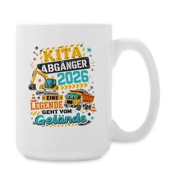 Kita Abgänger 2026 Baustellenlegende - Große Tasse 440 ml - Weiß - Rechts