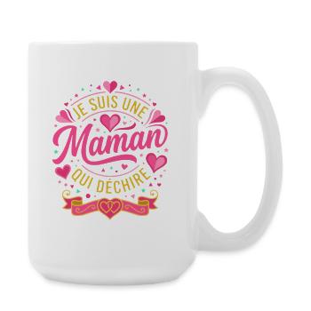 Maman Qui Déchire - Super Maman - Grande tasse 440 ml - blanc - Droite