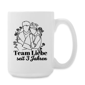 Team Liebe seit 3 Jahren Jahrestag Geschenk Paar - Große Tasse 440 ml - Weiß - Rechts