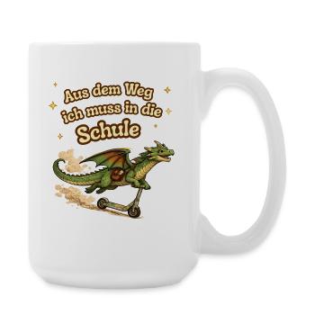 Schulbeginn -  Kinder T-Shirt Geschenk Schulbeginn - Große Tasse 440 ml - Weiß - Rechts