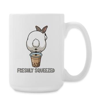 Bubble Tea Boba Drôle de Lapin mignon - Grande tasse 440 ml - blanc - Droite