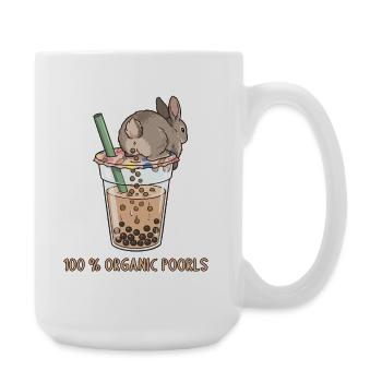 Bubble Tea Boba Drôle de Lapin mignon - Grande tasse 440 ml - blanc - Droite