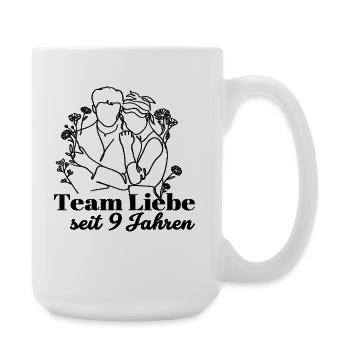 Team Liebe seit 9 Jahren Jahrestag Geschenk Paar - Große Tasse 440 ml - Weiß - Rechts