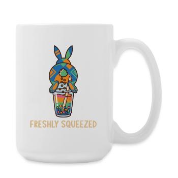 Bubble Tea Boba Drôle de Lapin mignon - Grande tasse 440 ml - blanc - Droite