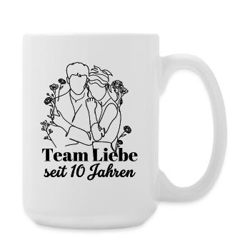 Team Liebe seit 10 Jahren Jahrestag Geschenk Paar - Große Tasse 440 ml - Weiß - Rechts