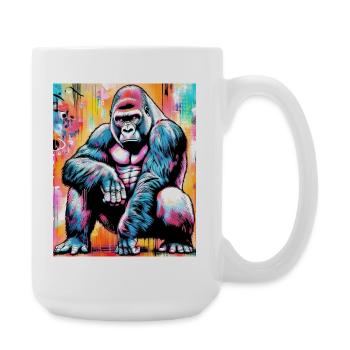 gorille - Grande tasse 440 ml - blanc - Droite