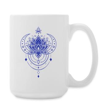 Spirituality Meditation Sacred Geometry Lotus - Large Mug 440 ml - white - Right