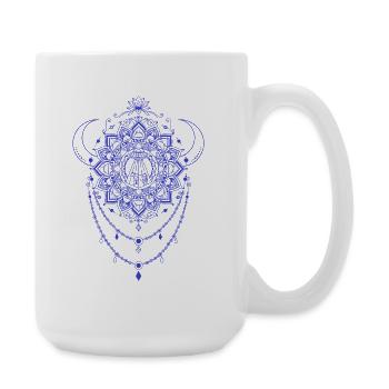 Spirituality Meditation Sacred Geometry Lotus - Large Mug 440 ml - white - Right
