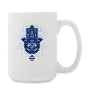 Spirituality Sacred Geometry Hamsa Symbol - Large Mug 440 ml - white - Right