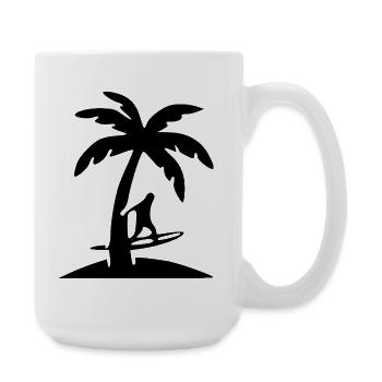 Vacances cadeaux du Surfeur Palmier - Grande tasse 440 ml - blanc - Droite