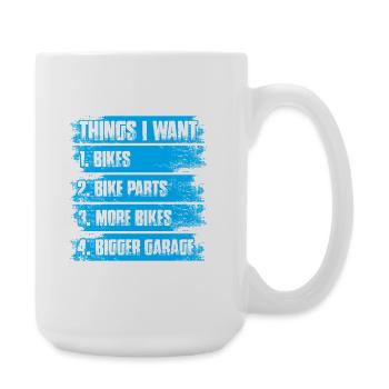 Ce que je veux : Vélo VTT Descente - Grande tasse 440 ml - blanc - Droite