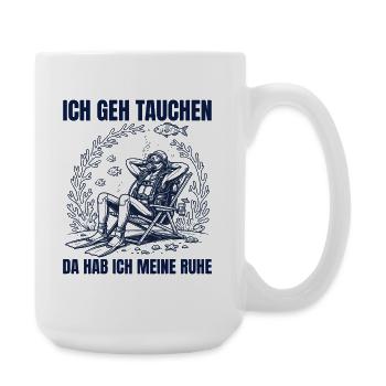 Tauchen Da Hab ich Meine Ruhe Entspannter Taucher - Große Tasse 440 ml - Weiß - Rechts