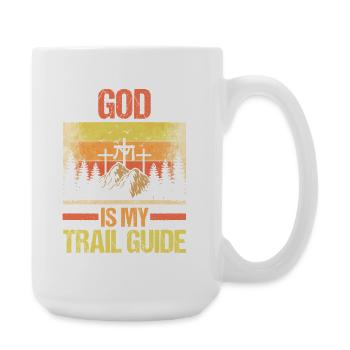 Hiking Mountain Trail Backpacking Outdoors Poaching - Large Mug 440 ml - white - Right