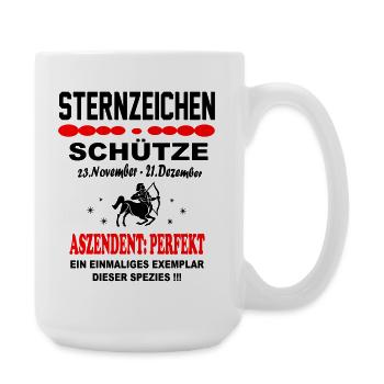 Schütze Sternzeichen Horoskop Aszendent Perfekt - Große Tasse 440 ml - Weiß - Rechts