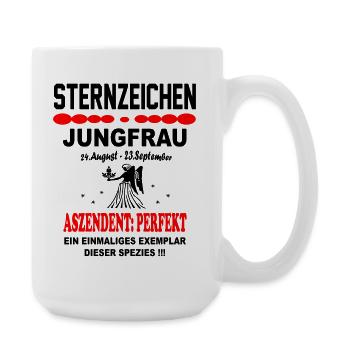 Jungfrau Sternzeichen Horoskop Aszendent Perfekt - Große Tasse 440 ml - Weiß - Rechts