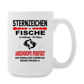 Fische Sternzeichen Horoskop Aszendent Perfekt - Große Tasse 440 ml - Weiß - Rechts