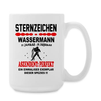 Wassermann Sternzeichen Horoskop Aszendent Perfekt - Große Tasse 440 ml - Weiß - Rechts