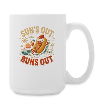 Sun out, rolls out, funny hot dog - Large Mug 440 ml - white - Right