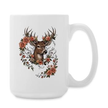 Festival folklorique des bois de cerf Costumes traditionnels cadeau de remplacement - Grande tasse 440 ml - blanc - Droite
