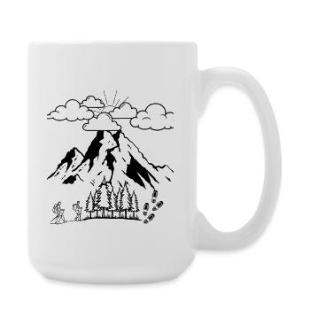 Hiking Mountains Nature Outdoor Adventure T-Shirt - Large Mug 440 ml - white - Right