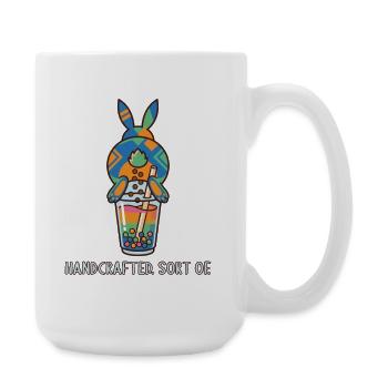 Bubble Tea Boba Drôle de Lapin mignon - Grande tasse 440 ml - blanc - Droite