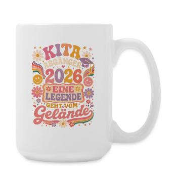 Kita Abgänger 2026 im Retro-Blumenstil - Große Tasse 440 ml - Weiß - Rechts