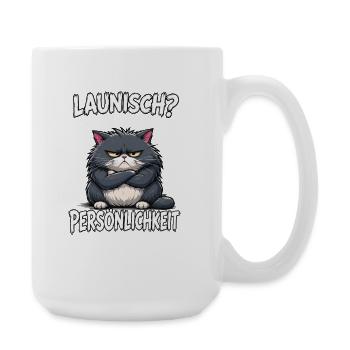 Launisch Persönlichkeit Mit Standards Katze Spruch - Große Tasse 440 ml - Weiß - Rechts