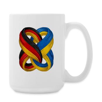 German and Ukrainian flags - Large Mug 440 ml - white - Right