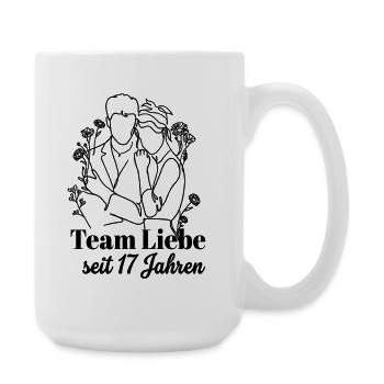 Team Liebe seit 17 Jahren Jahrestag Geschenk Paar - Große Tasse 440 ml - Weiß - Rechts
