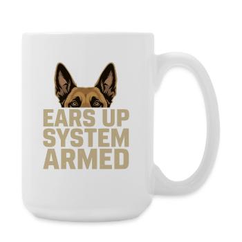 Ears Up System Armed Belgian Malinois - Large Mug 440 ml - white - Right