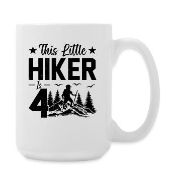 Hiking Kids 4th Birthday Mountain Hiking Kids - Große Tasse 440 ml - Weiß - Rechts