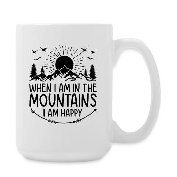 When I am in the mountains I am happy - Mountain H - Large Mug 440 ml - white - Right