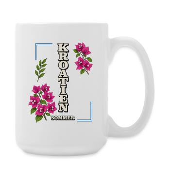Kroatien Sommer mit Bougainvillea-Blüten - Große Tasse 440 ml - Weiß - Rechts