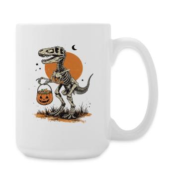 Halloween Dinosaur Skeleton Rex Meme Halloween - Grande tasse 440 ml - blanc - Droite