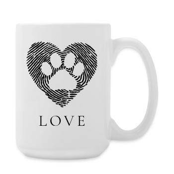 Cœur de patte Empreinte de cœur de patte - Grande tasse 440 ml - blanc - Droite
