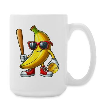 Banana Sunglasses Playing Softball - Large Mug 440 ml - white - Right