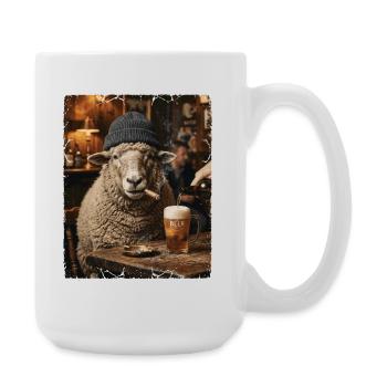 Hafenbar Zigarre Bar Schaf - Große Tasse 440 ml - Weiß - Rechts
