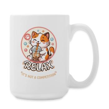 Détends-toi, on est tous fous - Grande tasse 440 ml - blanc - Droite