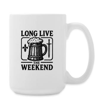 Long Live The Weekend Beer Mug - Funny Drinking - Large Mug 440 ml - white - Right