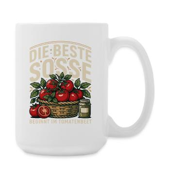 Tomatenbeet Die beste Sosse - Große Tasse 440 ml - Weiß - Rechts