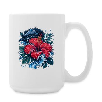 Vague d’orage d’hibiscus - Grande tasse 440 ml - blanc - Droite