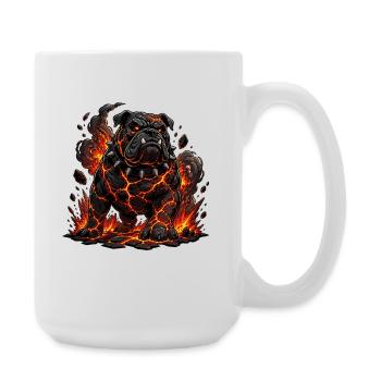 Bouledogue de Lave aux Griffes de Feu - Grande tasse 440 ml - blanc - Droite