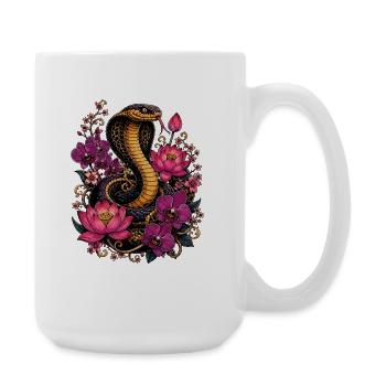Magie du cobra et des fleurs - Grande tasse 440 ml - blanc - Droite