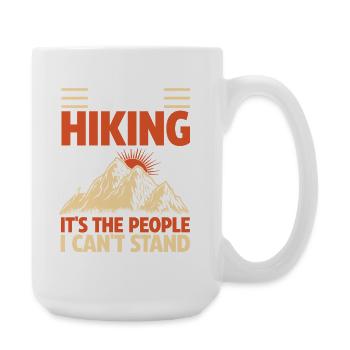 Hiking Mountain Trail Backpacking Outdoors Poaching - Large Mug 440 ml - white - Right