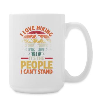Hiking Mountain Trail Backpacking Outdoors Poaching - Large Mug 440 ml - white - Right