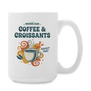 Breakfast Morning Bliss Coffee And Croissants - Large Mug 440 ml - white - Right